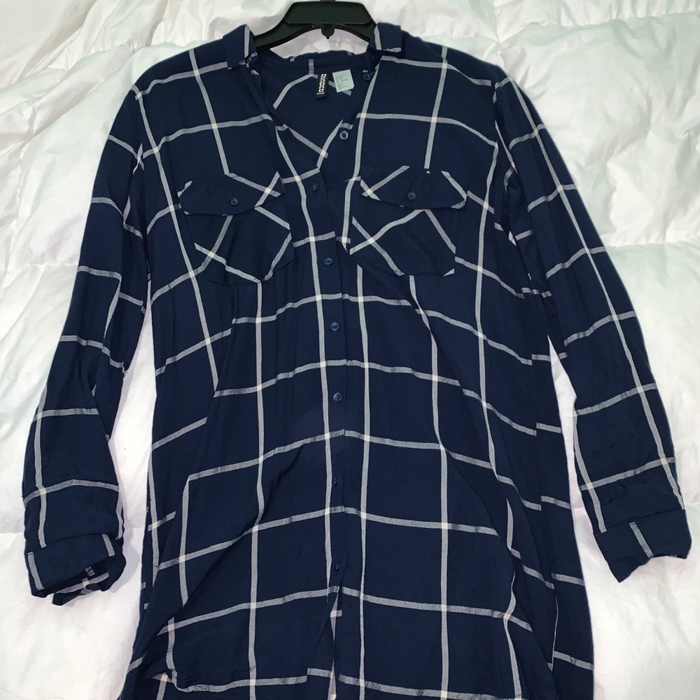 Navy Blue Flannel Dress